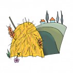 Haystack on farm field, decals stickers