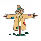 Scarecrow with beige jacket, decals stickers