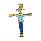 Scarecrow with blue shirt and pants, decals stickers