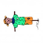 Scarecrow with green shirt and orange pants, decals stickers