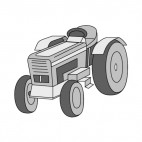 Grey tractor, decals stickers