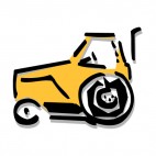 Yellow tractor sketch, decals stickers