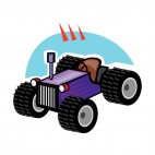 Purple tractor, decals stickers