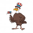 United States Eagle with US hat and flag, decals stickers