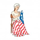 United States Betsy Ross sewing american flag, decals stickers
