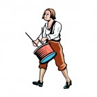 Woman drummer, decals stickers