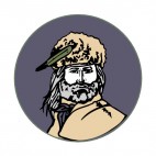 Frontier Man portrait, decals stickers