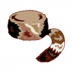 Fur cap, decals stickers