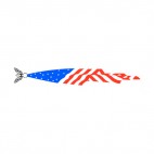 United States flag floating, decals stickers