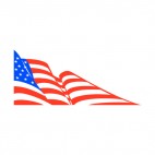 United States flag waving drawing, decals stickers