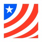 United States flag 1 star, decals stickers