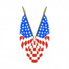 United States pleated flag, decals stickers