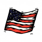 United States flag drawing, decals stickers