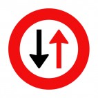 Give priority to vehicles from opposite direction sign, decals stickers