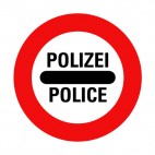Stop police roadblock sign, decals stickers
