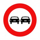 No overtaking sign, decals stickers
