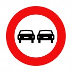 No overtaking sign, decals stickers