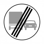 End of give priority to trucks zone sign, decals stickers