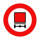 No vehicles carrying dangerous goods allowed sign, decals stickers