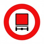 No vehicles carrying dangerous goods allowed sign, decals stickers