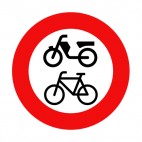 No mopeds or bicycles allowed sign, decals stickers