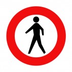 No pedestrians allowed sign, decals stickers