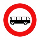 No bus allowed sign, decals stickers