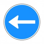 Turn left sign, decals stickers