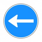 Turn left sign, decals stickers