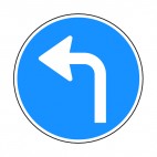 Turn left sign, decals stickers