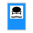 No vehicles with goods which could pollute water sign, decals stickers
