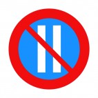 No overtaking sign, decals stickers