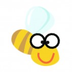 Bee with glasses smiling, decals stickers