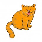 Brown cat yawning, decals stickers