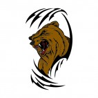 Angry brown bear drawing, decals stickers