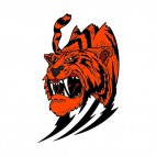 Angry orange tiger drawing, decals stickers