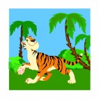 Tiger walking in the jungle, decals stickers