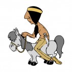Native American on donkey, decals stickers