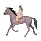 Native American on horse, decals stickers