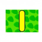 Animal letter I green colour backround, decals stickers