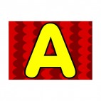Animal letter A red colour backround, decals stickers