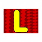 Animal letter L red colour backround, decals stickers