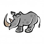 Rhinoceros with long horn, decals stickers