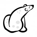 Polar bear with grey spots, decals stickers