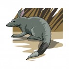Grey coati laying down, decals stickers