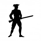 United States Patriot with gun silhouette, decals stickers