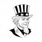 United States Uncle Sam face portrait, decals stickers