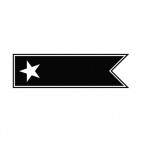 United States Patriotic banner one star, decals stickers