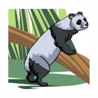Panda leaning on a branch, decals stickers
